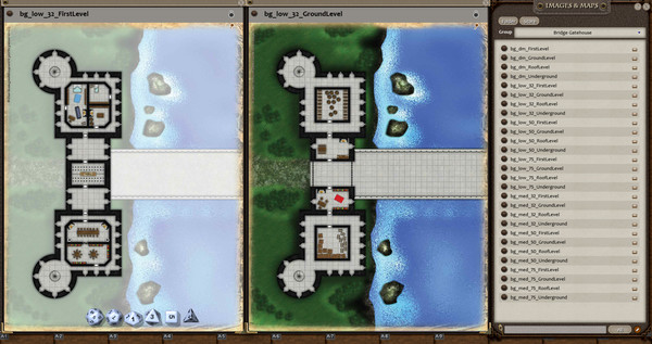 Fantasy Grounds - 0one's Colorprints #4: Bridge Gatehouse (Map Pack)
