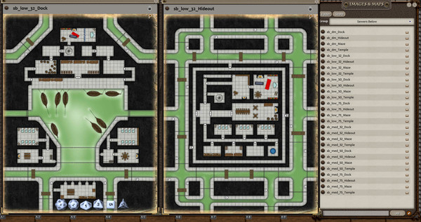 Fantasy Grounds - 0one's Colorprints #5: Sewers Below (Map Pack)