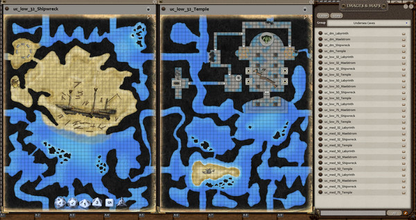 Fantasy Grounds - 0one's Colorprints #6: Undersea Caves (Map Pack) screenshot 2