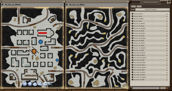 Fantasy Grounds - 0one's Colorprints #7: Dwarven Excavation (Map Pack)