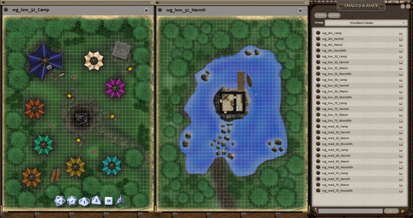 Fantasy Grounds - 0one's Colorprints #9: Woodland Glades (Map Pack)