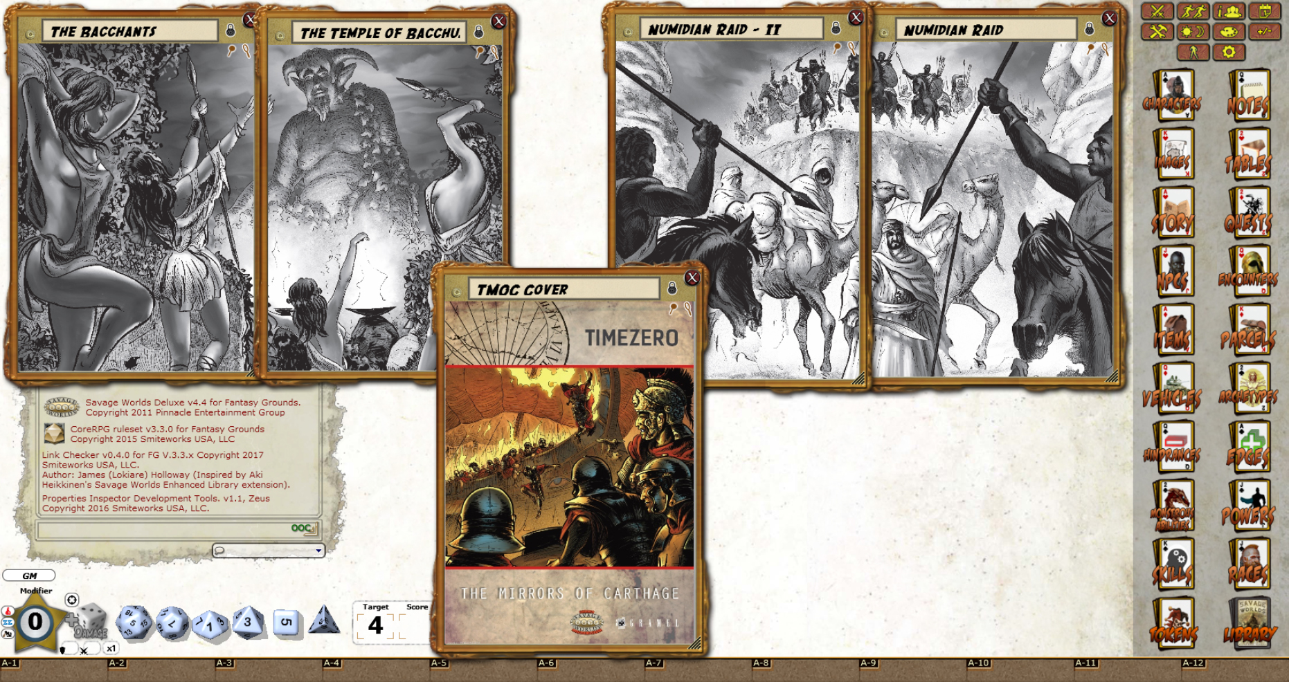 Fantasy Grounds - TIMEZERO: The Mirrors of Carthage (Savage Worlds) screenshot 4