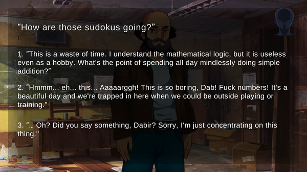 Screenshot z OMEGA PATTERN - VISUAL NOVEL