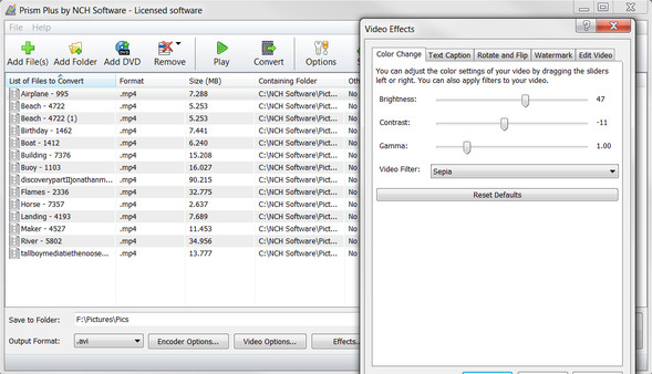 Screenshot z Prism Screenshot z Prism
