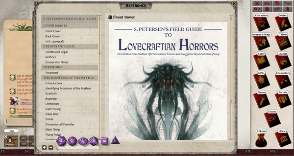 Fantasy Grounds - S.Petersen's Field Guide to Lovecraftian Horrors (CoC7E)