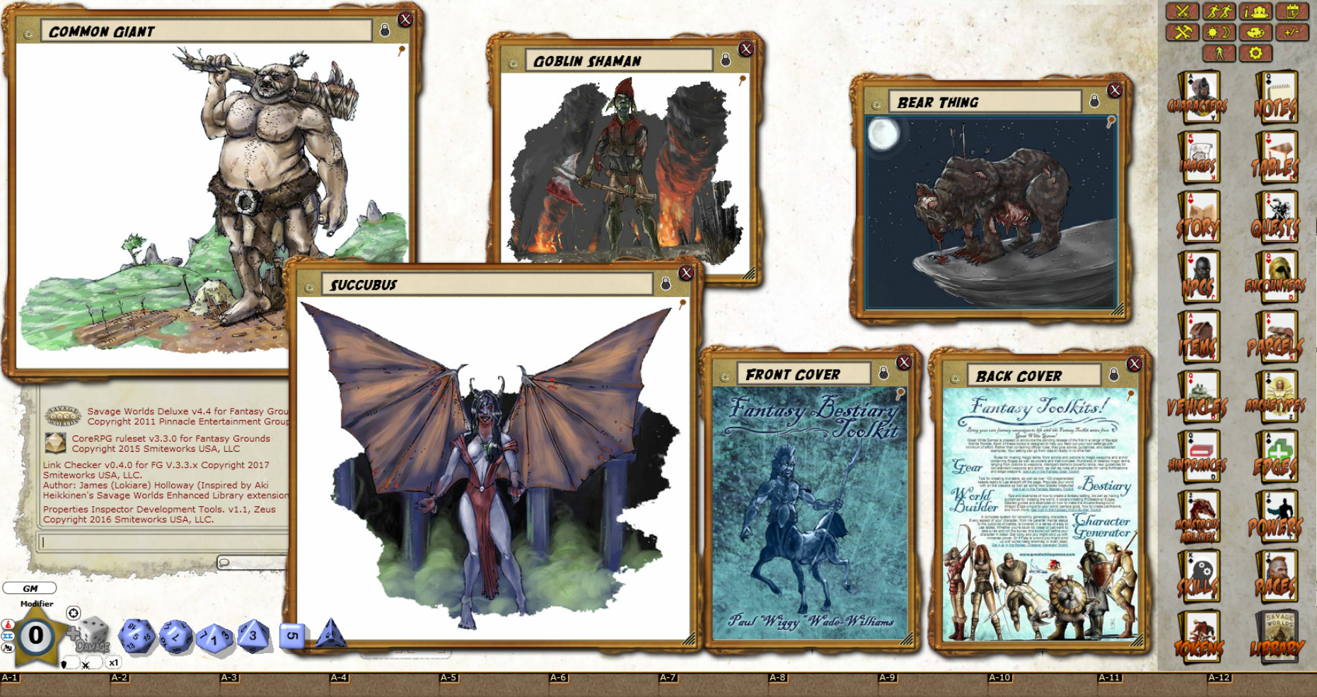 Fantasy Grounds - Fantasy Bestiary Toolkit (Savage Worlds)のスクリーンショット 1