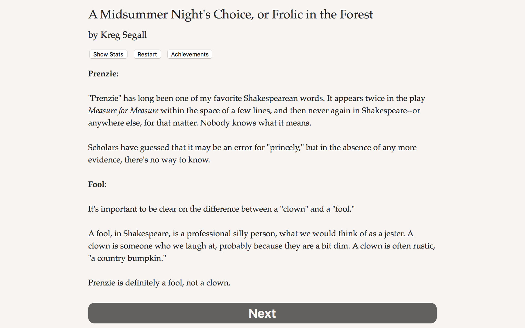 A Midsummer Night's Choice - Commentary Track Featured Screenshot #1