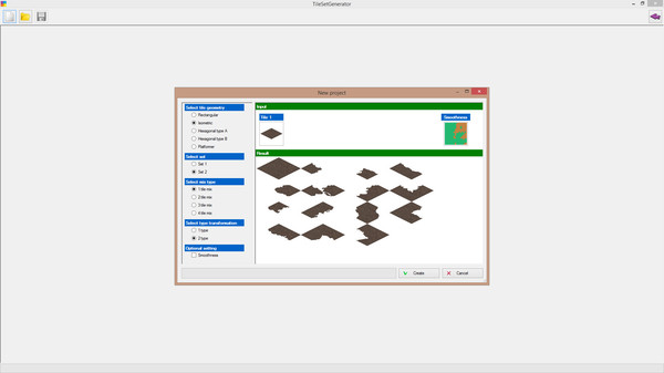 Screenshot z TileSetGenerator Screenshot z TileSetGenerator