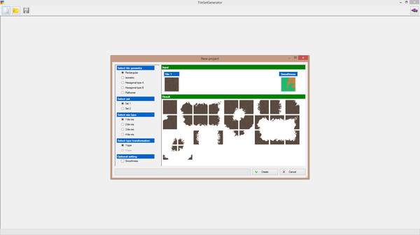 Screenshot z TileSetGenerator Screenshot z TileSetGenerator