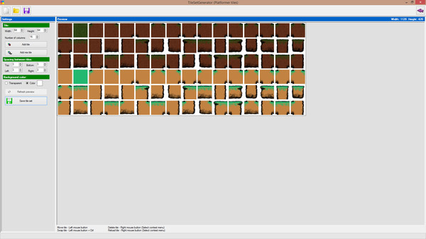 Screenshot z TileSetGenerator Screenshot z TileSetGenerator