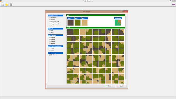Screenshot z TileSetGenerator Screenshot z TileSetGenerator