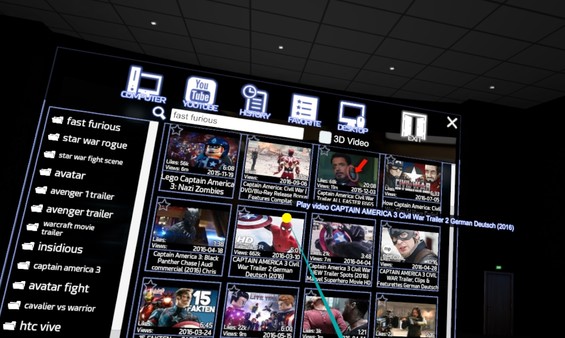 Screenshot z StarPlayerVR