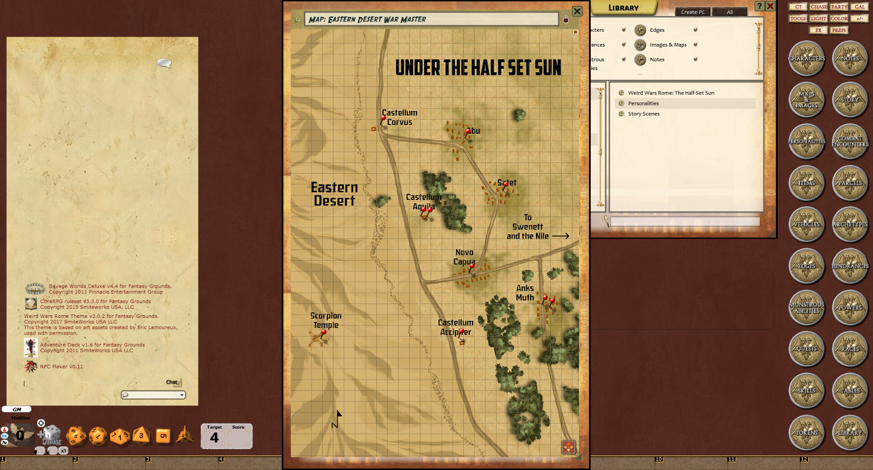 Fantasy Grounds - Weird Wars Rome: Half-Set Sun (Savage Worlds) screenshot 2