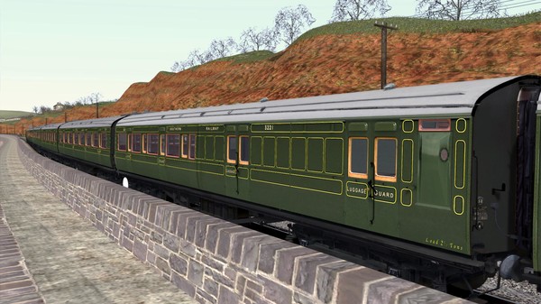 TS Marketplace: Maunsell 59ft Low Window Corridor Coach Pack Southern Olive Green