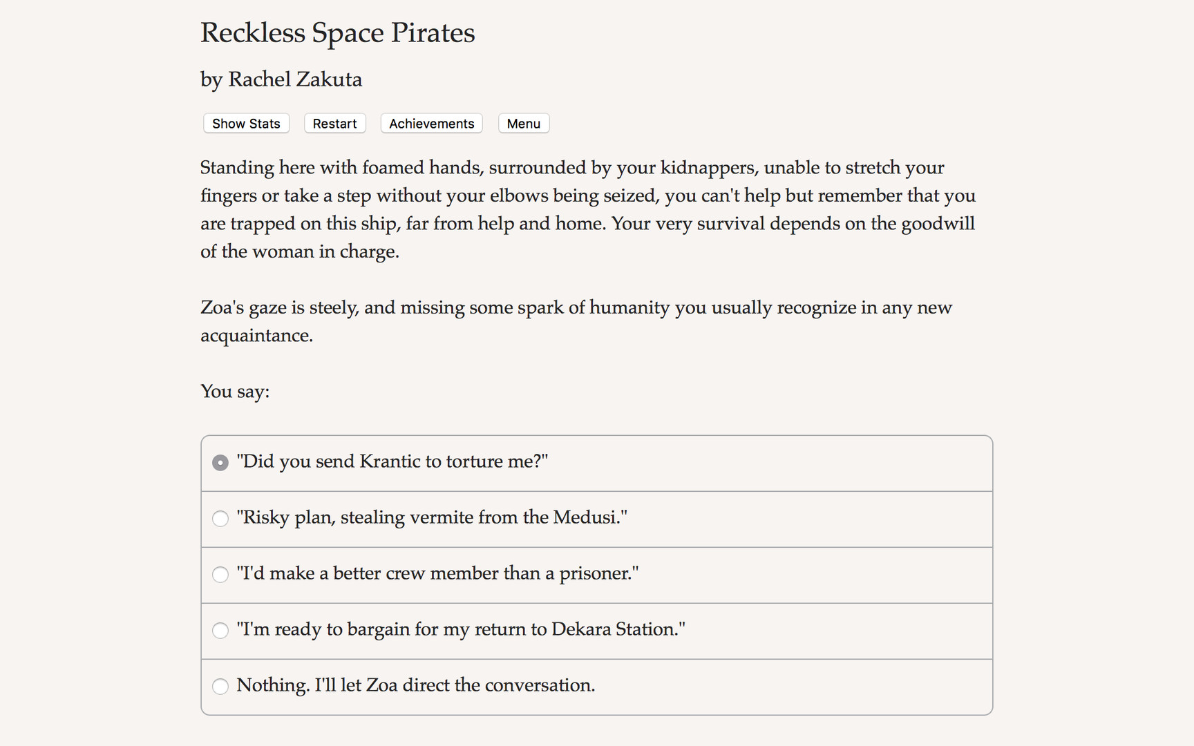 Reckless Space Pirates Demo Featured Screenshot #1