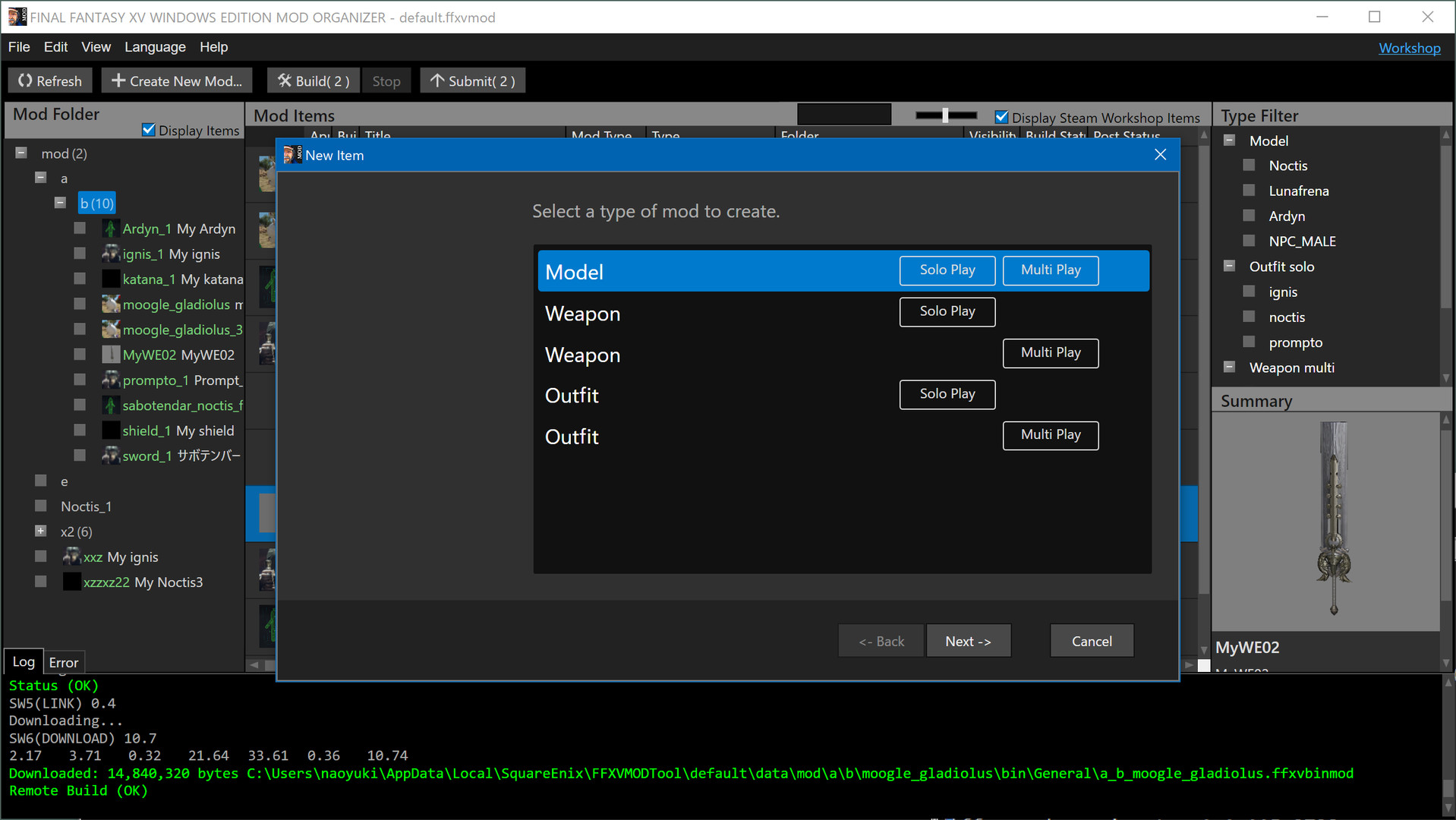 #2. FINAL FANTASY XV WINDOWS EDITION MOD ORGANIZER (Steam) 由: Square Enix