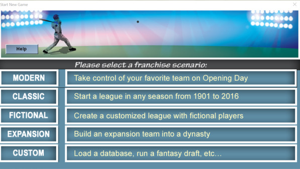 Screenshot z Baseball Mogul 2017