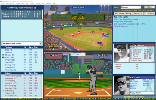 Screenshot z Baseball Mogul 2017