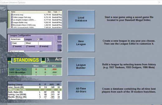 Screenshot z Baseball Mogul 2017