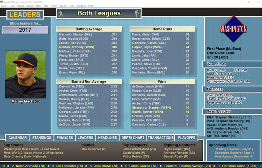 Screenshot z Baseball Mogul 2017