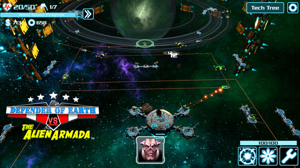 Screenshot z DEFENDER OF EARTH VS THE ALIEN ARMADA