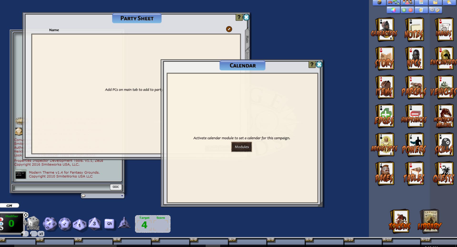 Fantasy Grounds - Modern Skin (Savage Worlds) Featured Screenshot #1