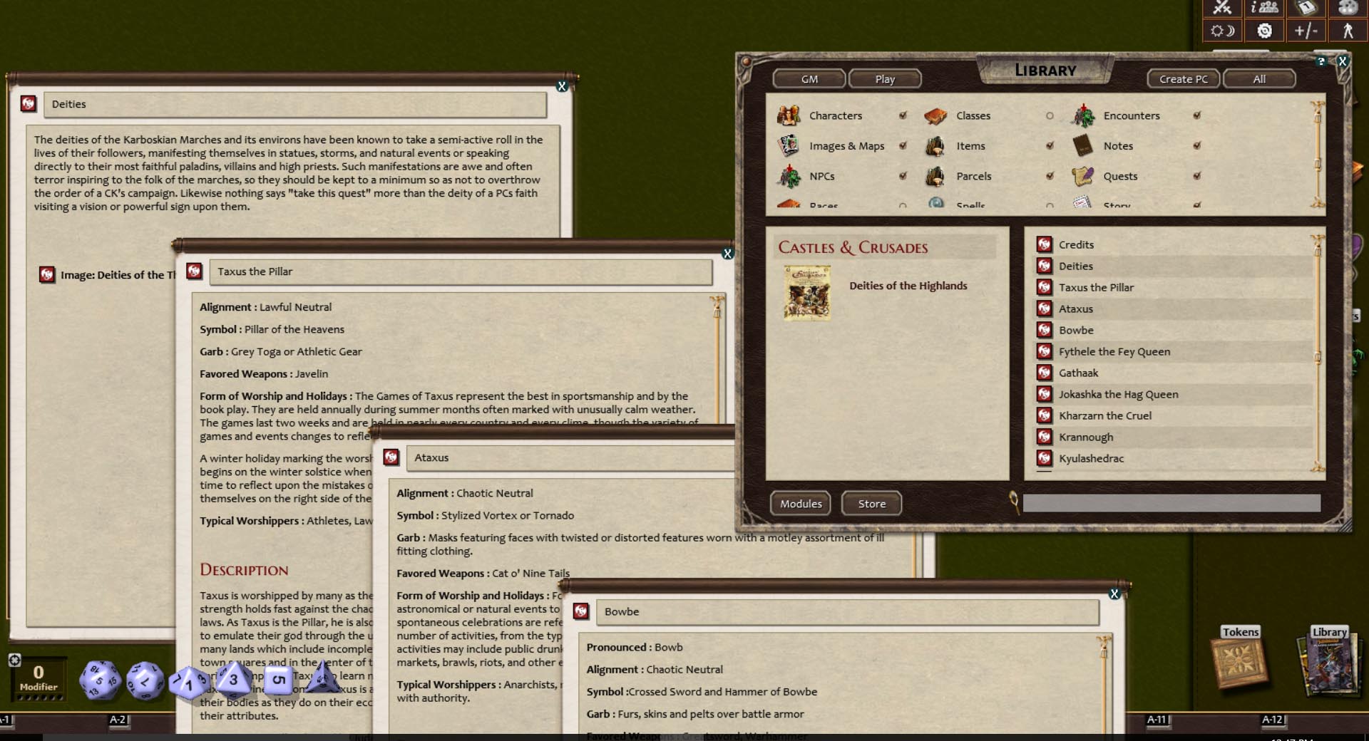 Fantasy Grounds - Deities of the Haunted Highlands (Castles & Crusades) Featured Screenshot #1