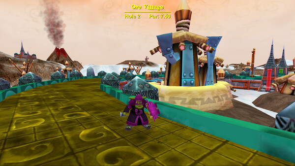 Screenshot of Minigolf Blast gameplay showing in-action mechanics