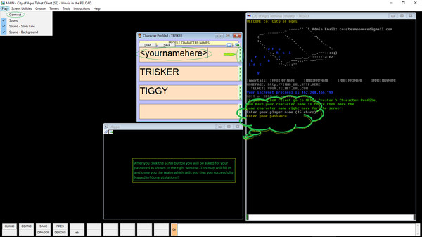 City of Ages: Picture Supportive Text MUD (server and client included) screenshot 2