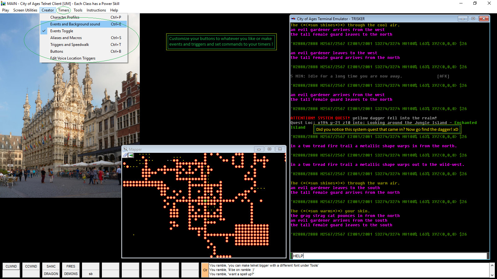 City of Ages: Picture Supportive Text MUD (server and client included) screenshot #5
