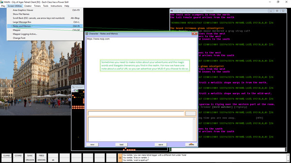 City of Ages: Picture Supportive Text MUD (server and client included) screenshot 6