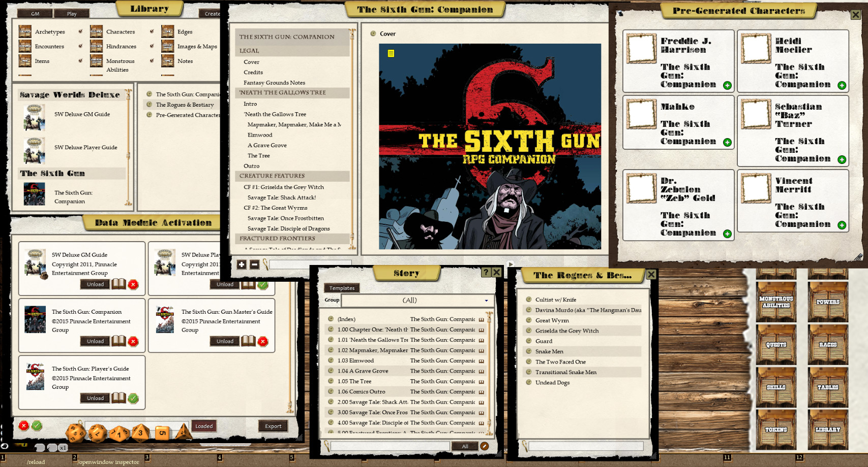 Fantasy Grounds - The Sixth Gun Companion (Savage Worlds) Featured Screenshot #1