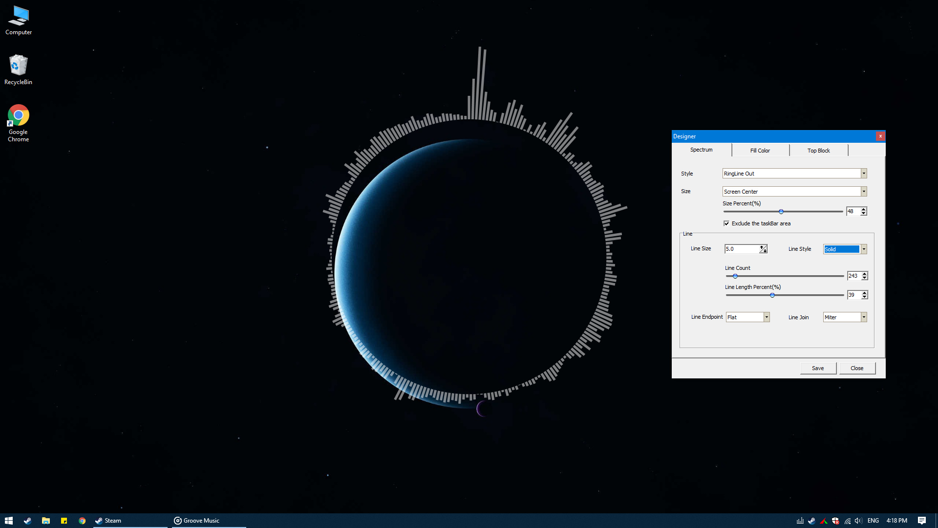 #5. Desktop Audio Visualizer (Steam) Av: RainySoft