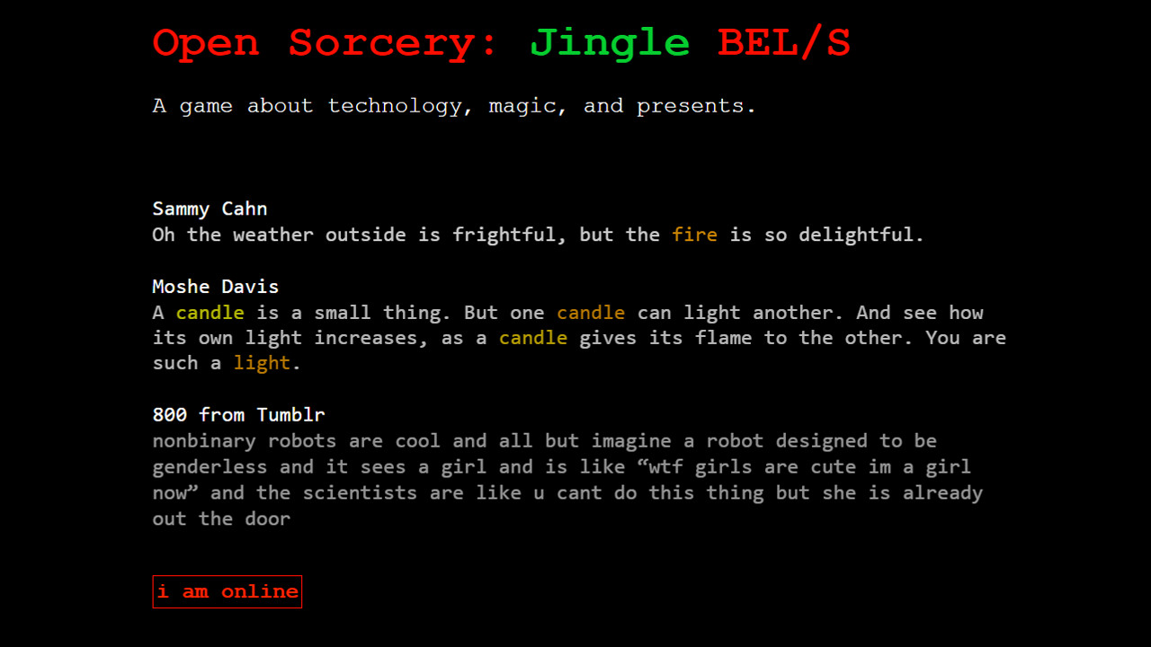 Open Sorcery: Jingle BEL/S Featured Screenshot #1