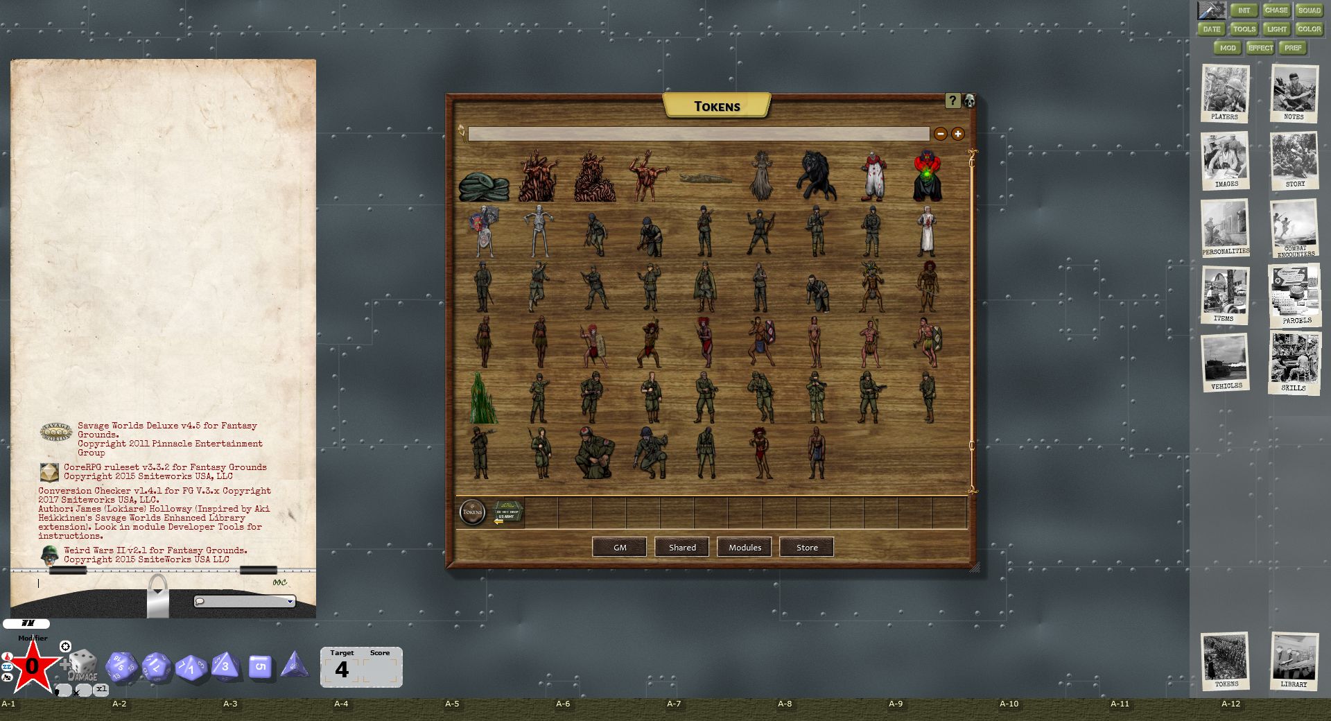 Fantasy Grounds - Weird Wars II: Island of Dreams (Savage Worlds) screenshot 1
