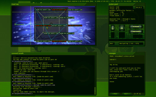 Screenshot z Hacker Evolution - Untold