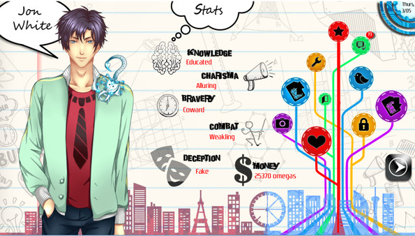 Screenshot z AMPLITUDE: A Visual Novel