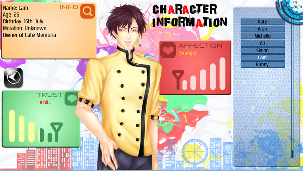 Screenshot z AMPLITUDE: A Visual Novel