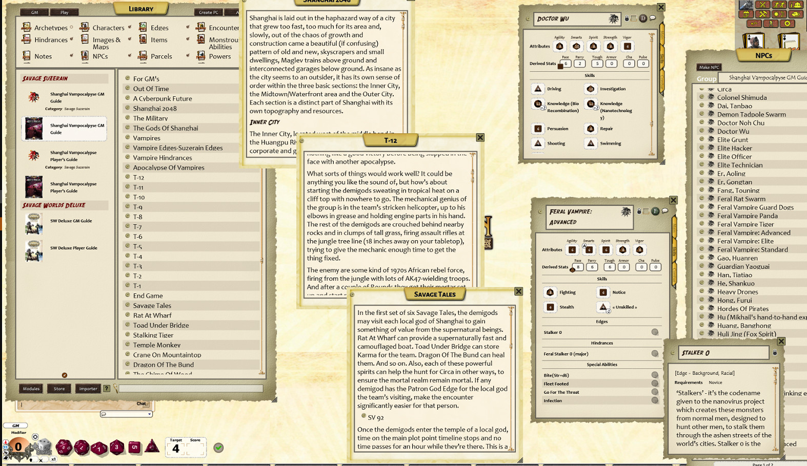 Fantasy Grounds - Shanghai Vampocalypse (Savage Worlds)のスクリーンショット 1