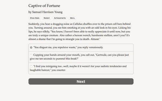 Screenshot z Captive of Fortune