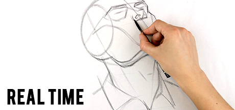Portrait Drawing Fundamentals Course: Loomis Method Extreme Uptilt – Real-Time Demo cover art