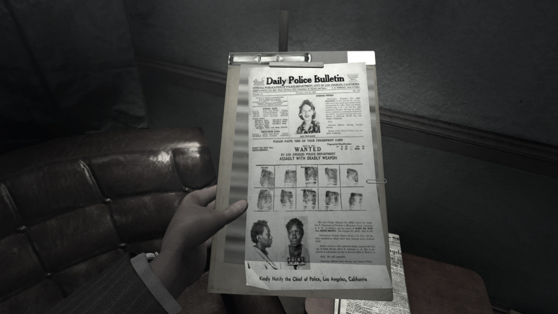 screenshot of L.A. Noire: The VR Case Files 5