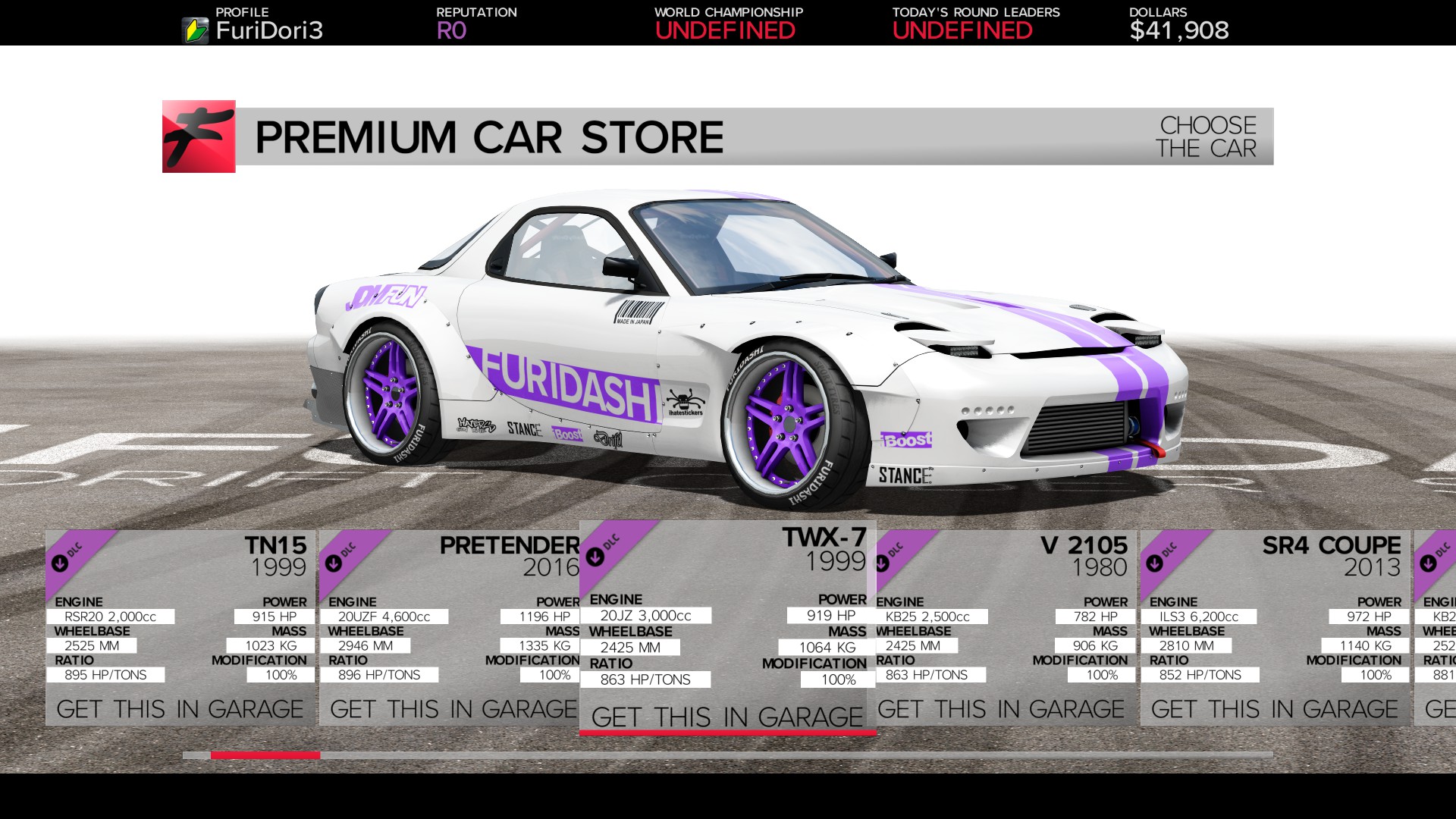 FURIDASHI - PREMIUM CAR: 1999 TWX-7 Featured Screenshot #1