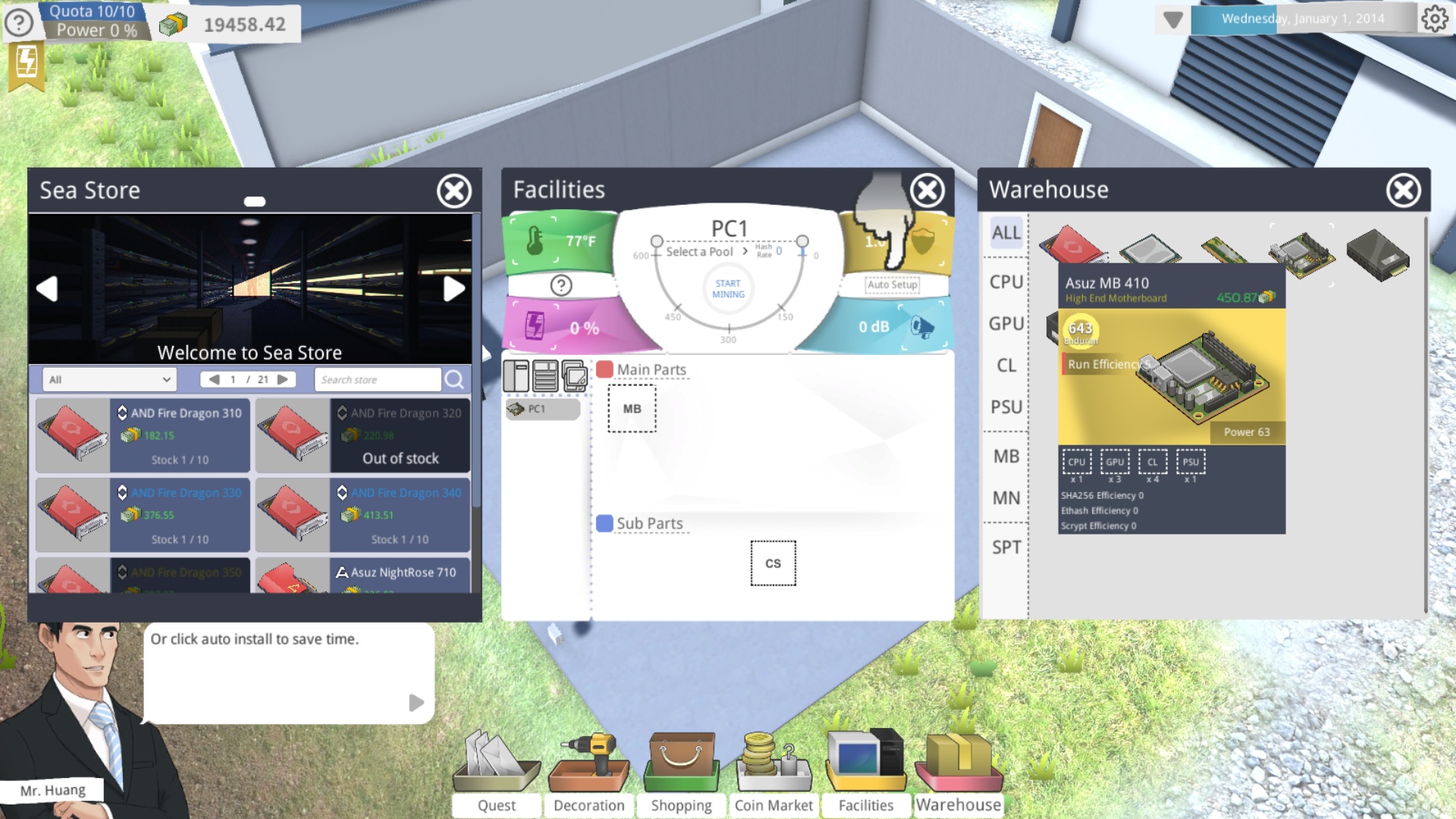 #9. Bitcoin Tycoon - Mining Simulation Game (Steam) โดย: 99 Game Studio