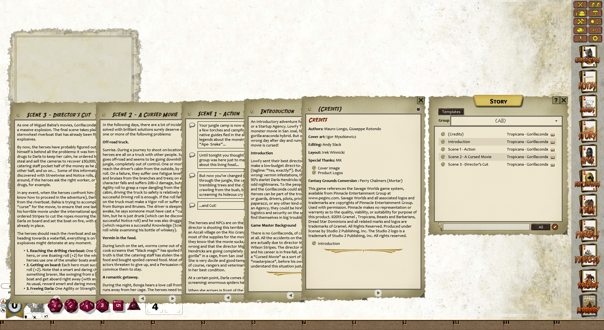 Fantasy Grounds - Tropicana: Gorillaconda (Savage Worlds)のスクリーンショット 1