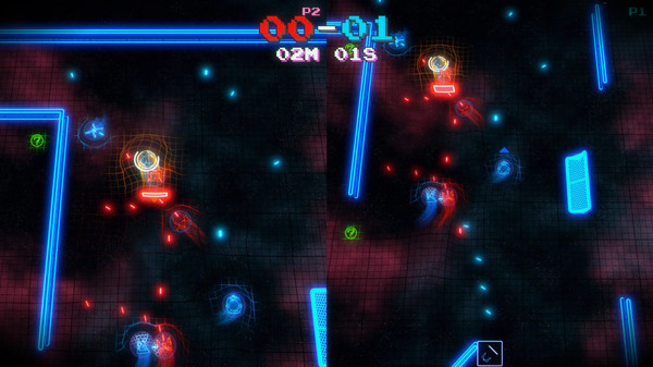 Screenshot of Galactic Orbital Death Sport gameplay showing in-action mechanics