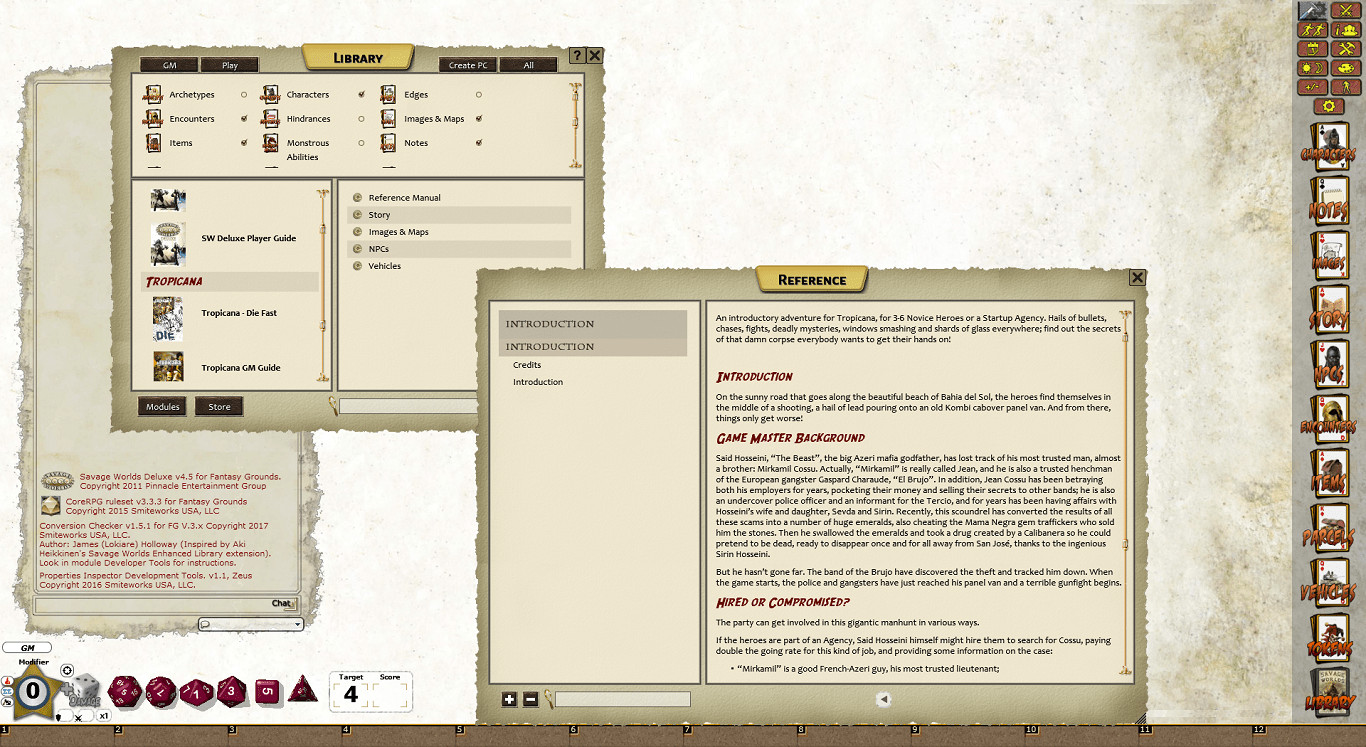 Fantasy Grounds - Tropicana: Die Fast... (or die trying) (Savage Worlds) Featured Screenshot #1