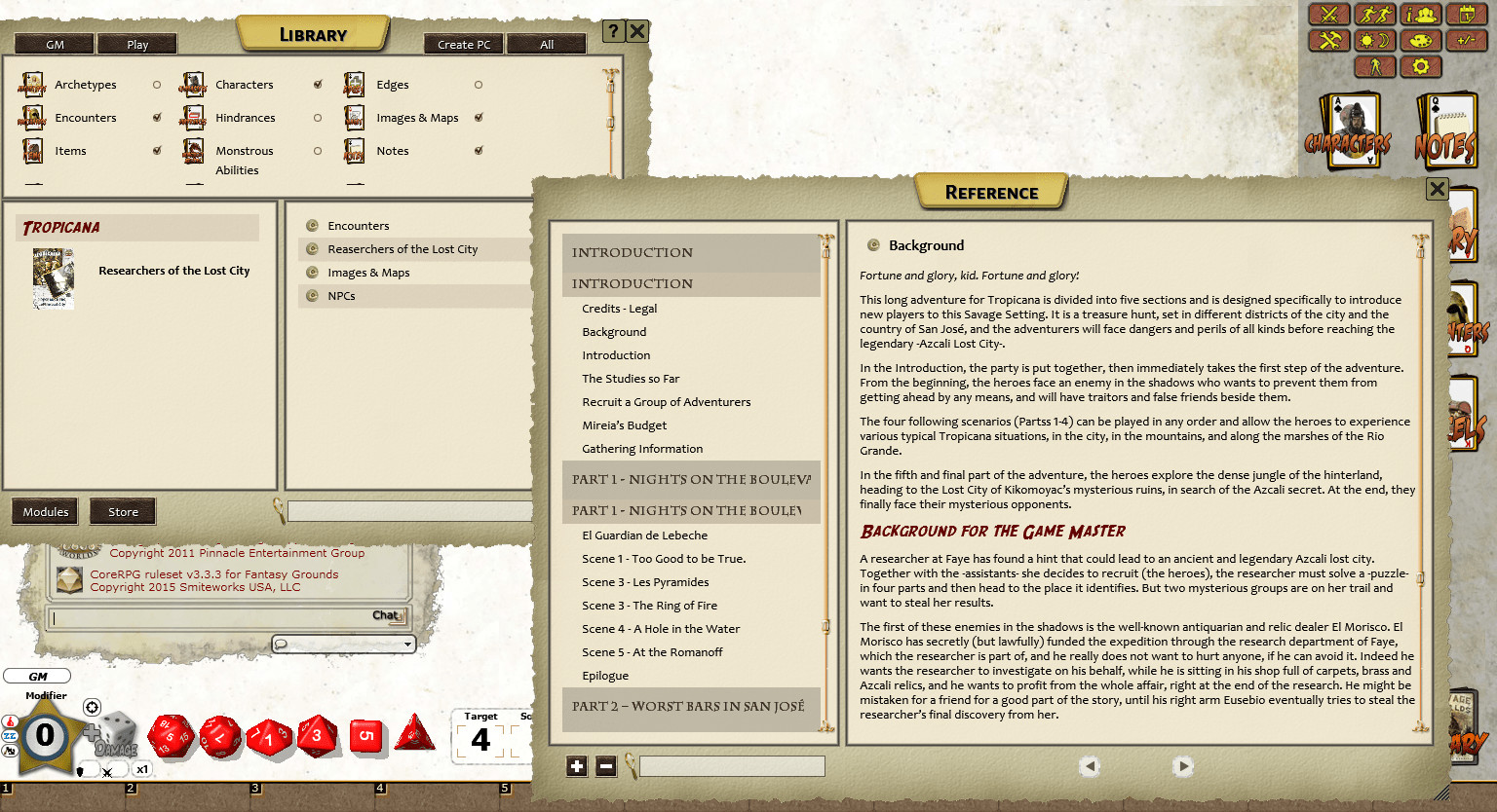 Fantasy Grounds - Tropicana: Researchers of the Lost City (Savage Worlds)のスクリーンショット 1