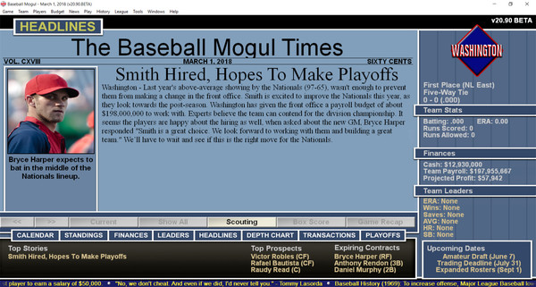 Baseball Mogul 2018