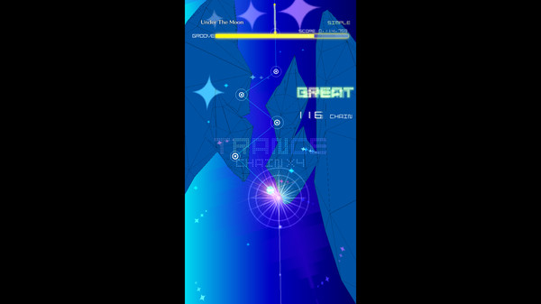 Screenshot of Groove Coaster gameplay showing in-action mechanics